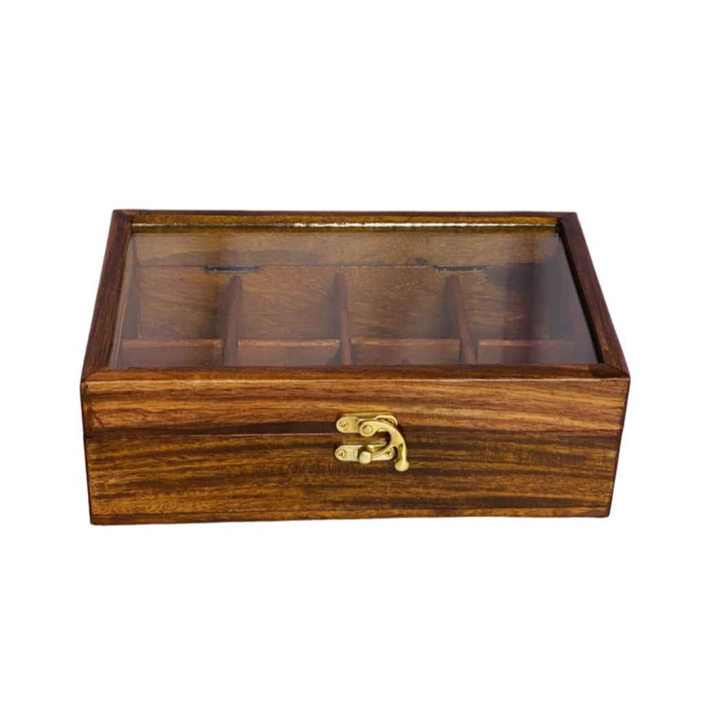 Elegant wooden dry fruit box with multiple compartments – perfect for serving and storage