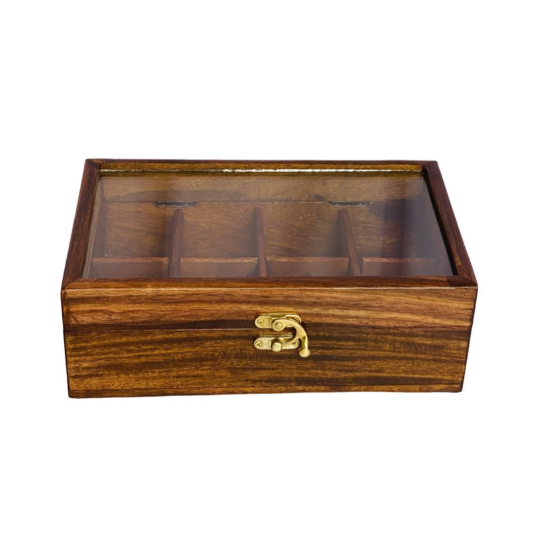 Elegant wooden dry fruit box with multiple compartments – perfect for serving and storage