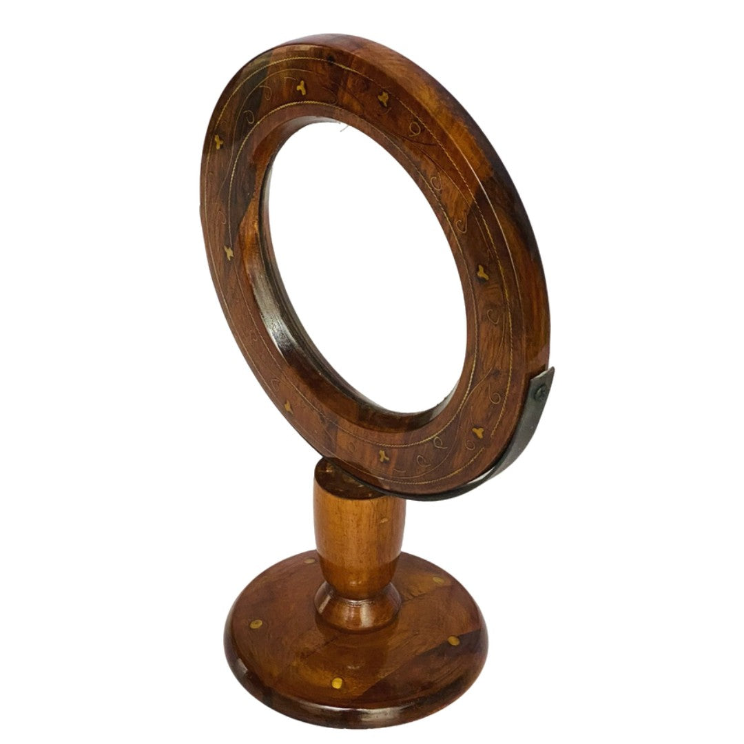 Elegant wooden table mirror – handcrafted decorative mirror for home decor.