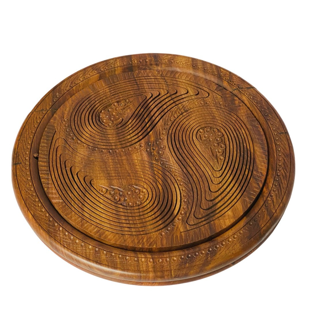 Elegant wooden dry fruit tray – handcrafted serving tray for snacks and dry fruits.