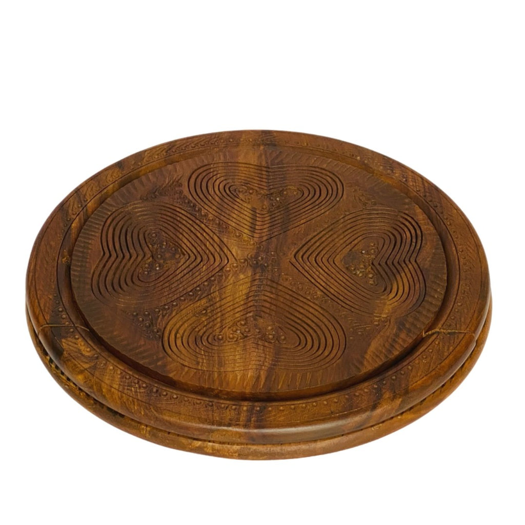 Elegant wooden dry fruit tray – handcrafted serving tray for snacks and dry fruits.