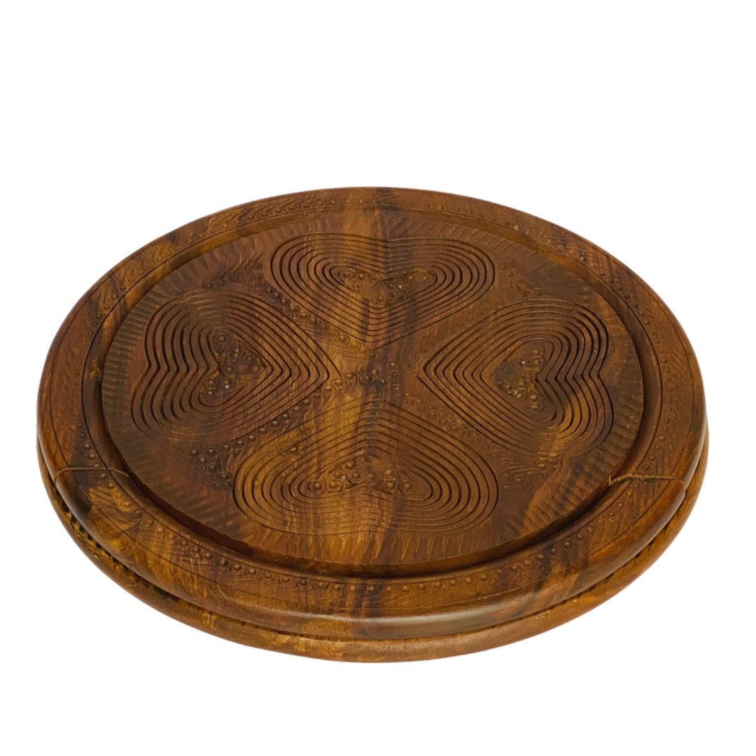 Elegant wooden dry fruit tray – handcrafted serving tray for snacks and dry fruits.