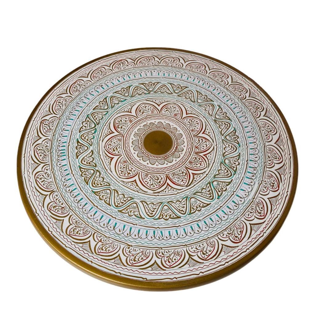 Handcrafted Naqshi wooden table – intricately carved traditional furniture piece.