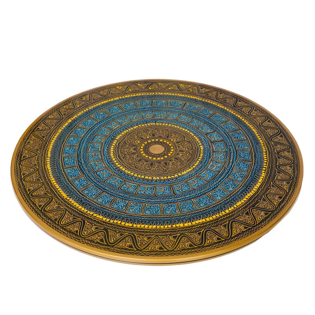 Handcrafted Naqshi wooden table with Umre Khayam design – elegant traditional furniture.