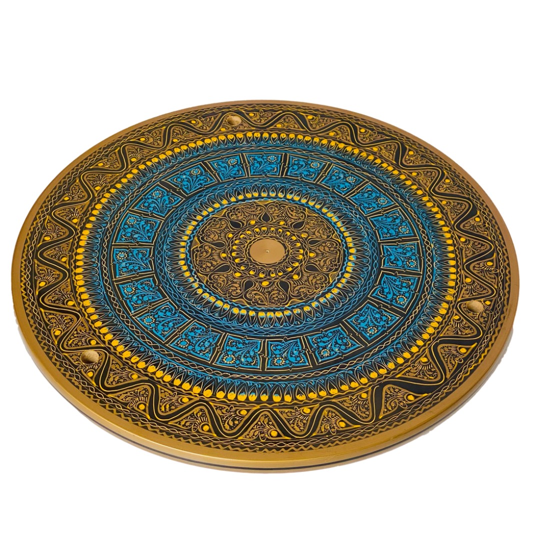 Handcrafted Naqshi wooden table with Umre Khayam design – elegant traditional furniture.