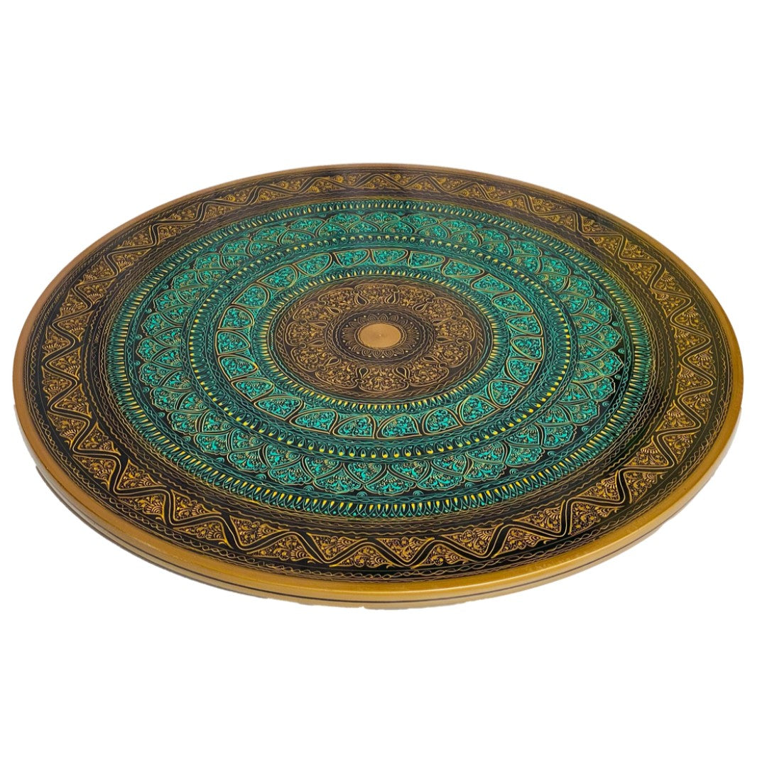 Handcrafted Naqshi wooden table with Umre Khayam design – elegant traditional furniture.
