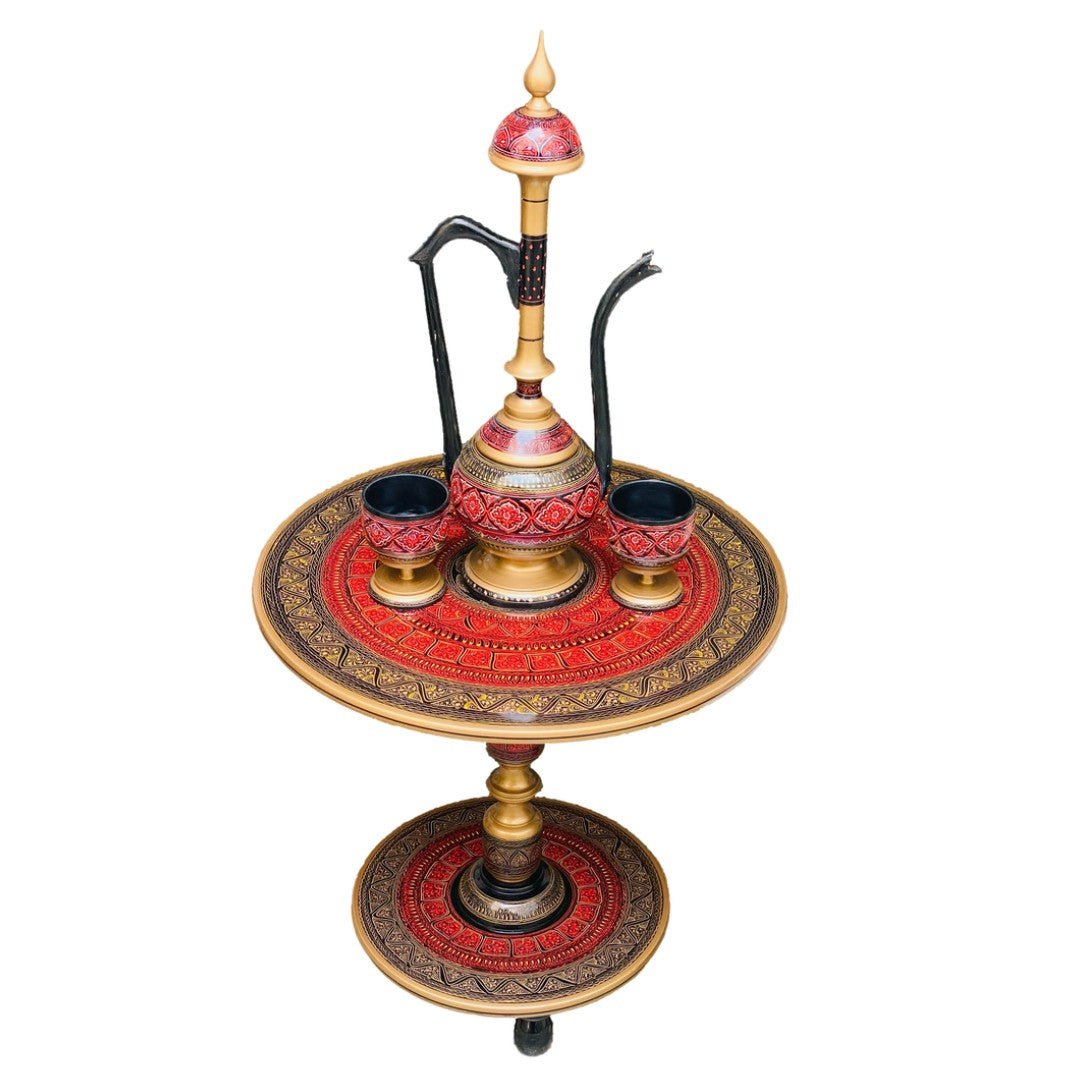 Handcrafted Naqshi wooden table with Umre Khayam design – elegant traditional furniture.