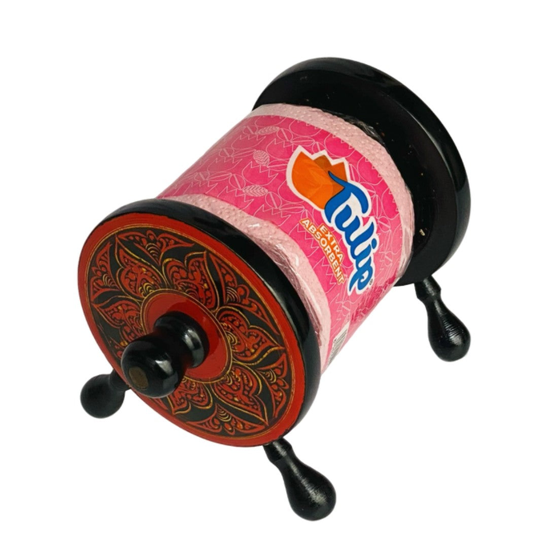 Wooden tissue roll holder – elegant handcrafted design for home and office use.