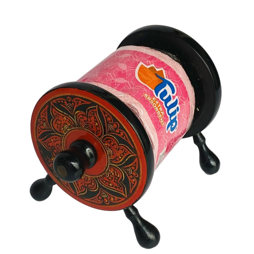 Wooden tissue roll holder – elegant handcrafted design for home and office use.