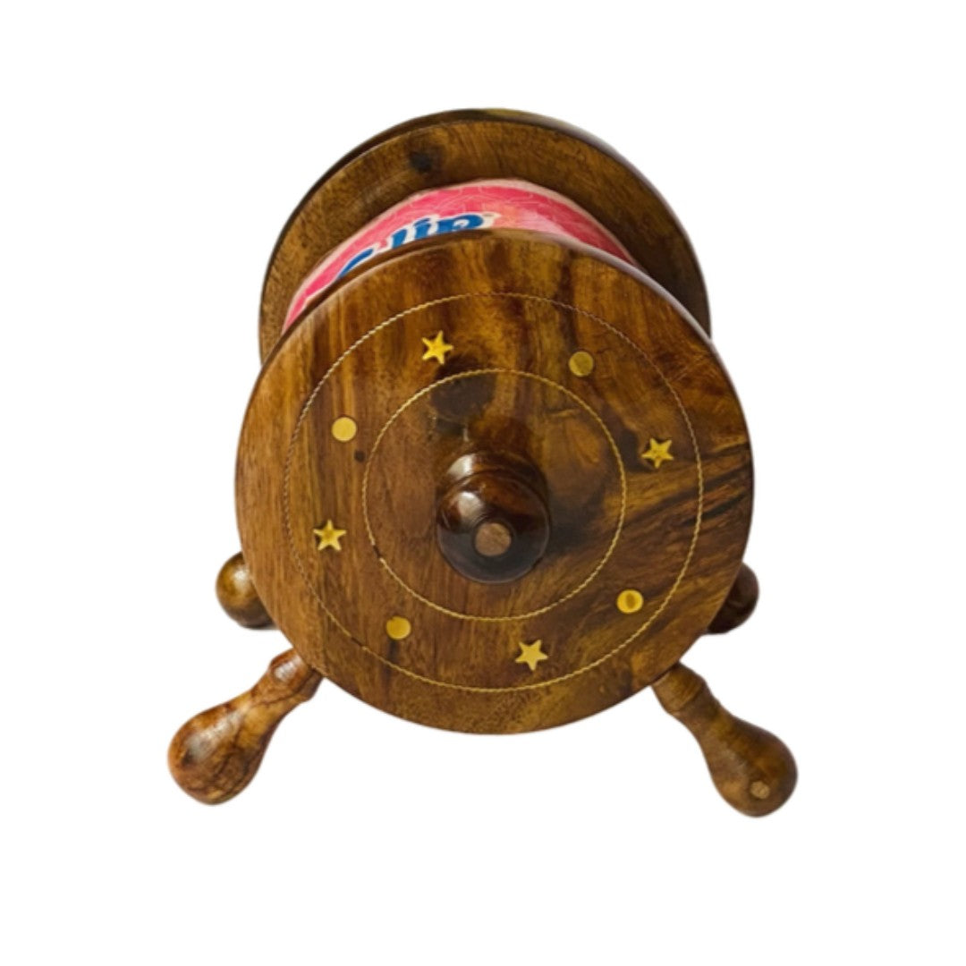 Wooden tissue roll holder – elegant handcrafted design for home and office use.