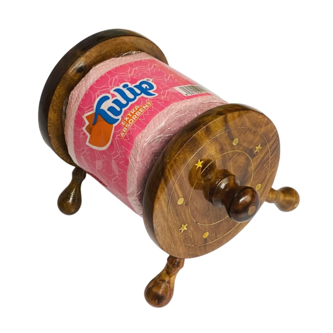 Wooden tissue roll holder – elegant handcrafted design for home and office use.